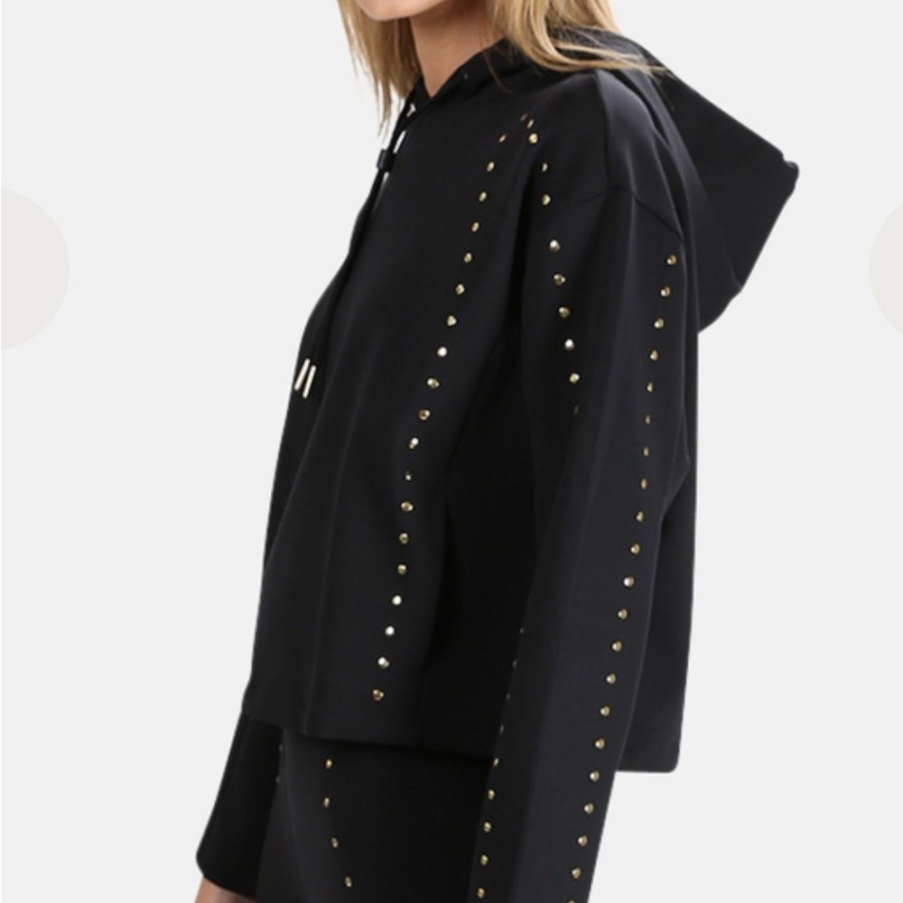 Nike Dri-Fit hoodie Black Hooded Sweatshirt with Gold Stud Detailing